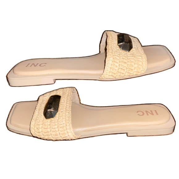 INC International Concepts - Paramita Flat Sandals - Natural Raffia - Size 9 - Picture 6 of 9